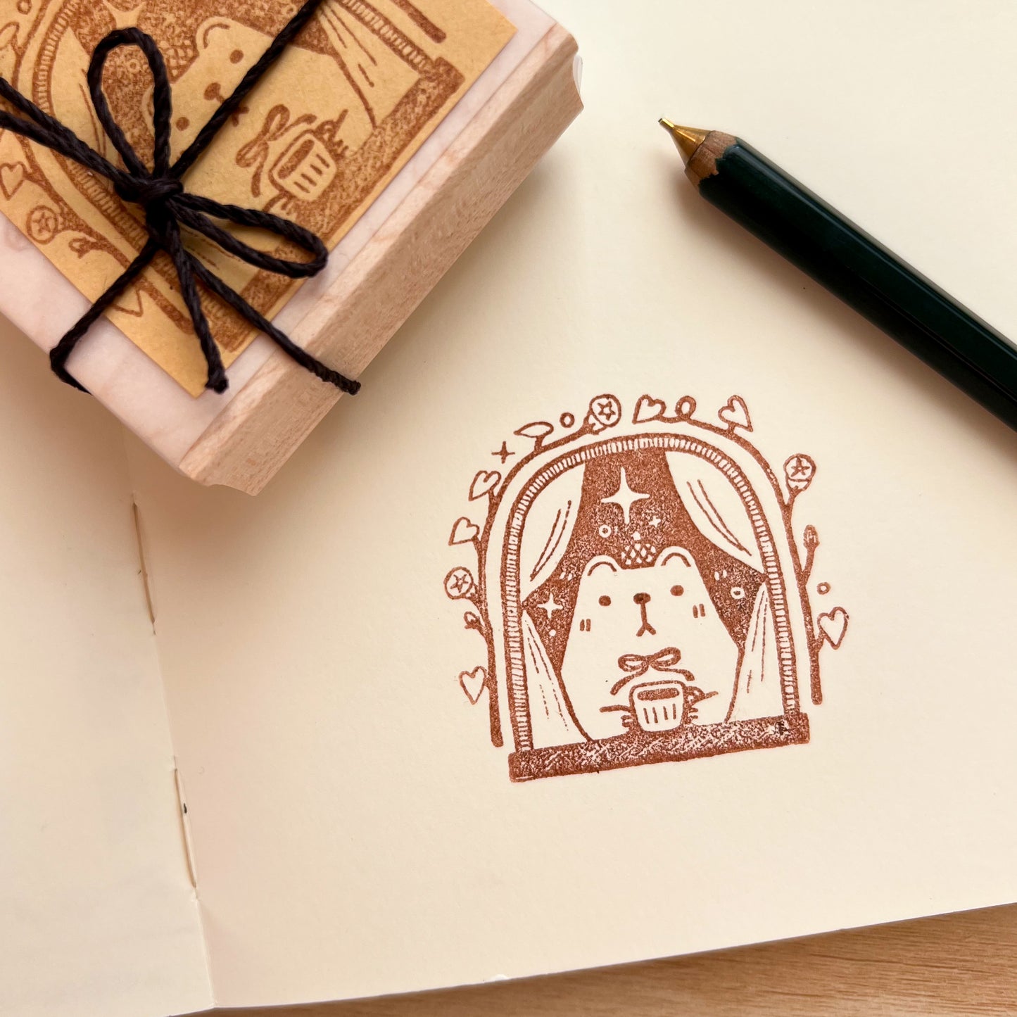 Daydream Teahouse / Gom the Bear Rubber Stamp