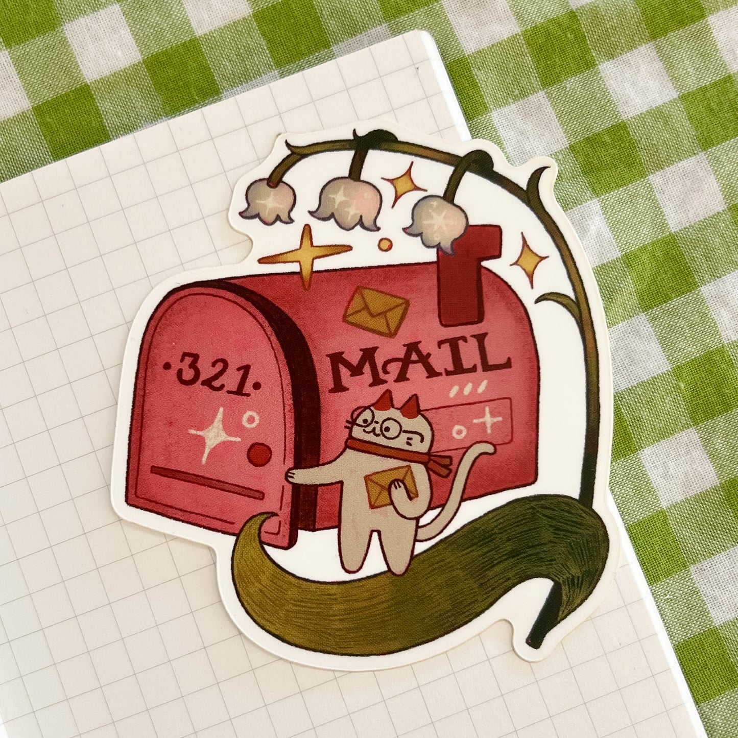Mailbox Cat Vinyl Sticker