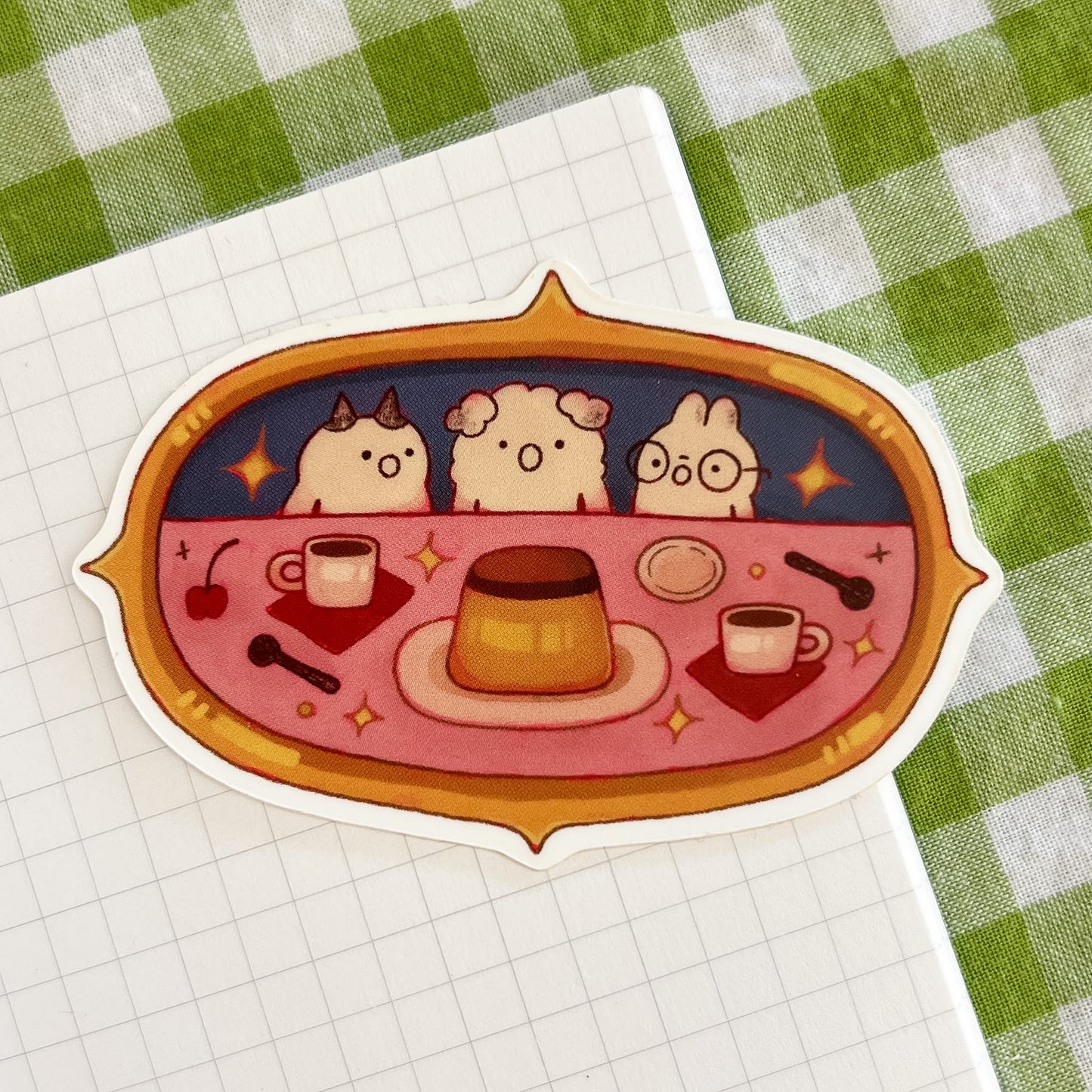 Flan and Friendship Vinyl Sticker