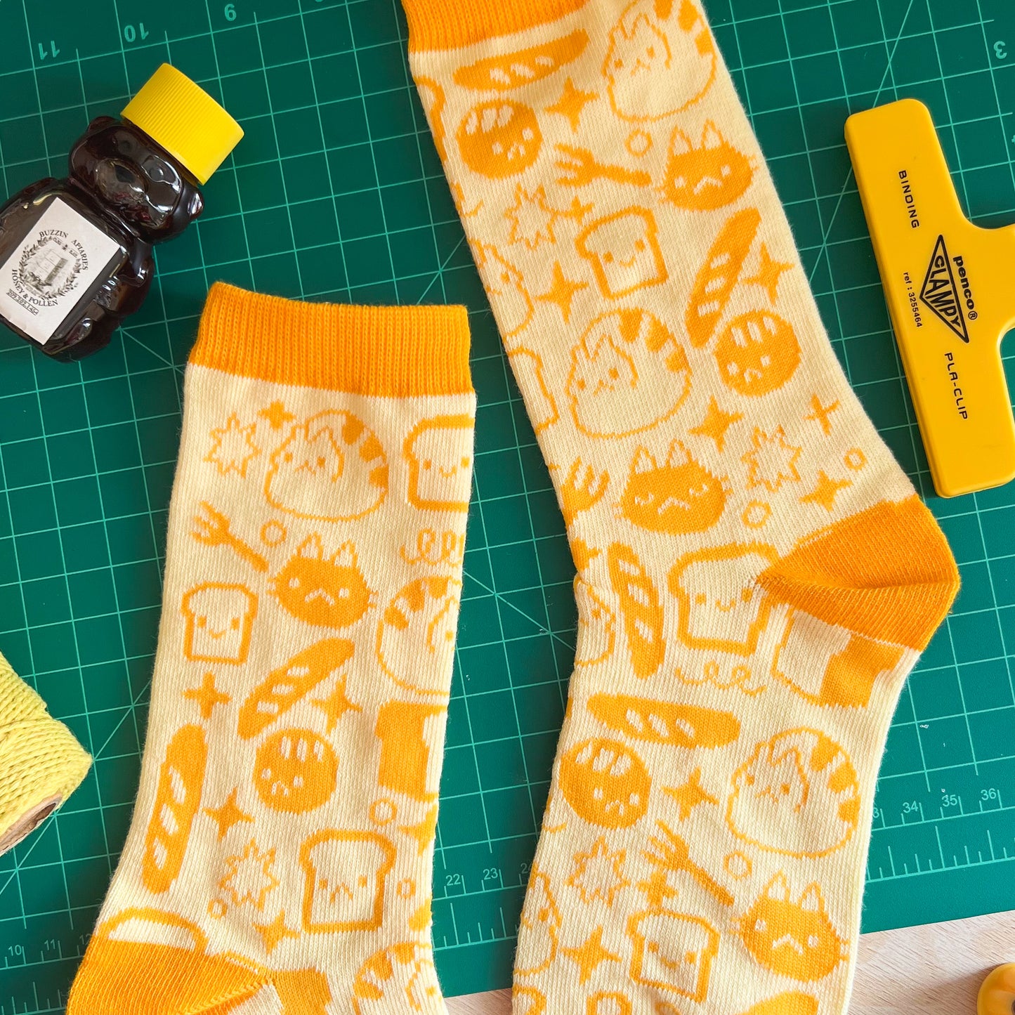 Many Loaves Cat and Bread Socks