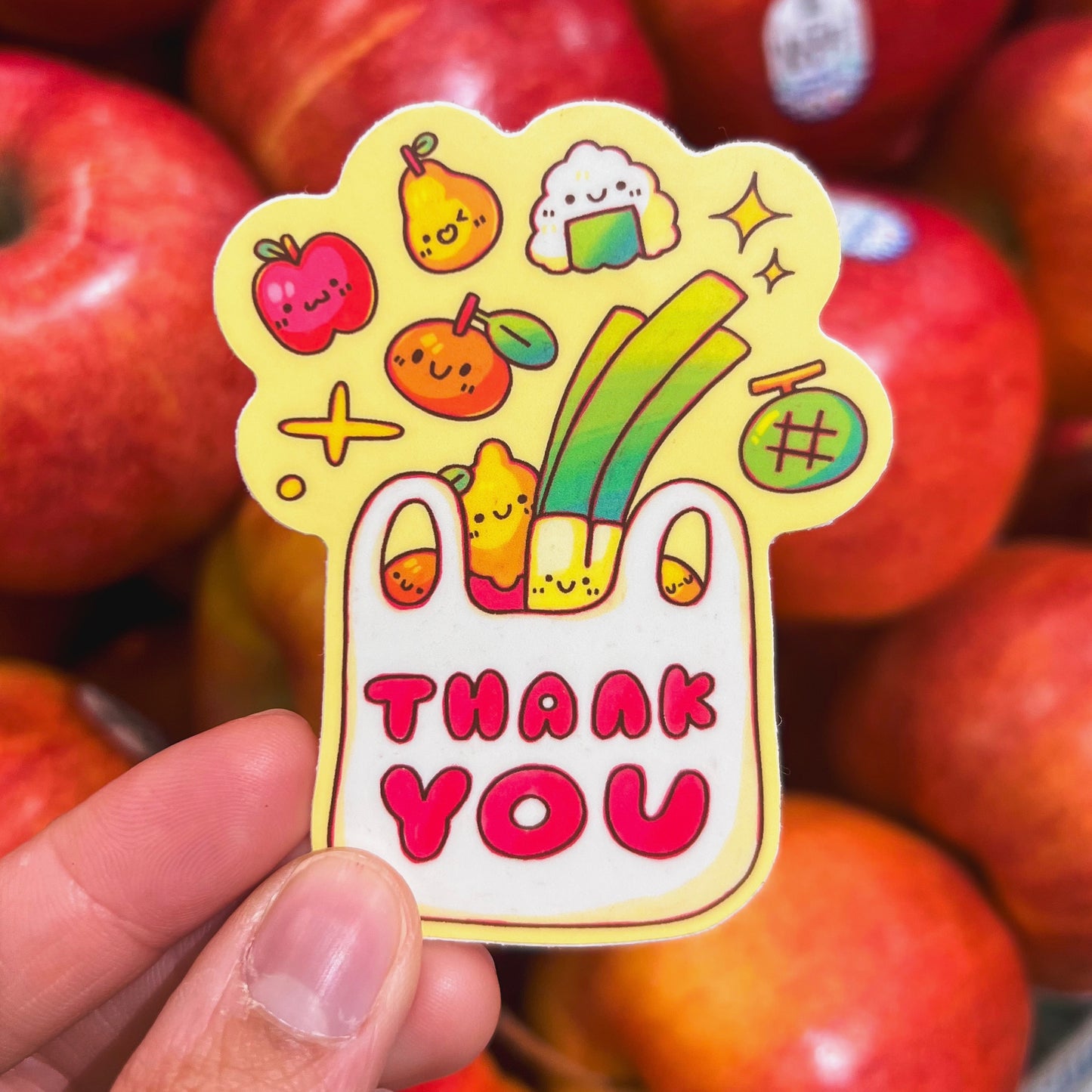 Thank You Grocery Bag Sticker