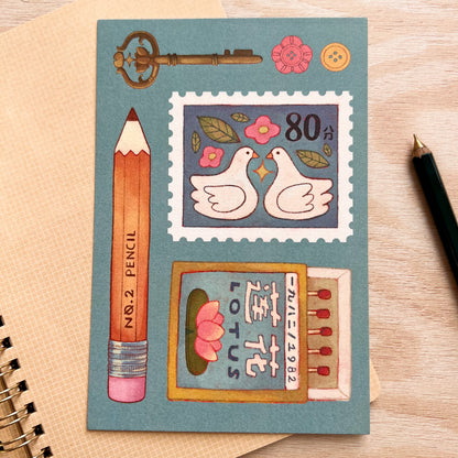 Lily Pond Vintage Shop Postcard