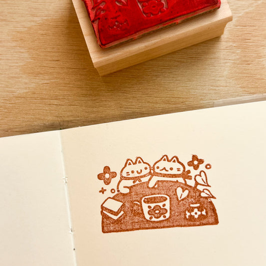 A Coffee with You Rubber Stamp