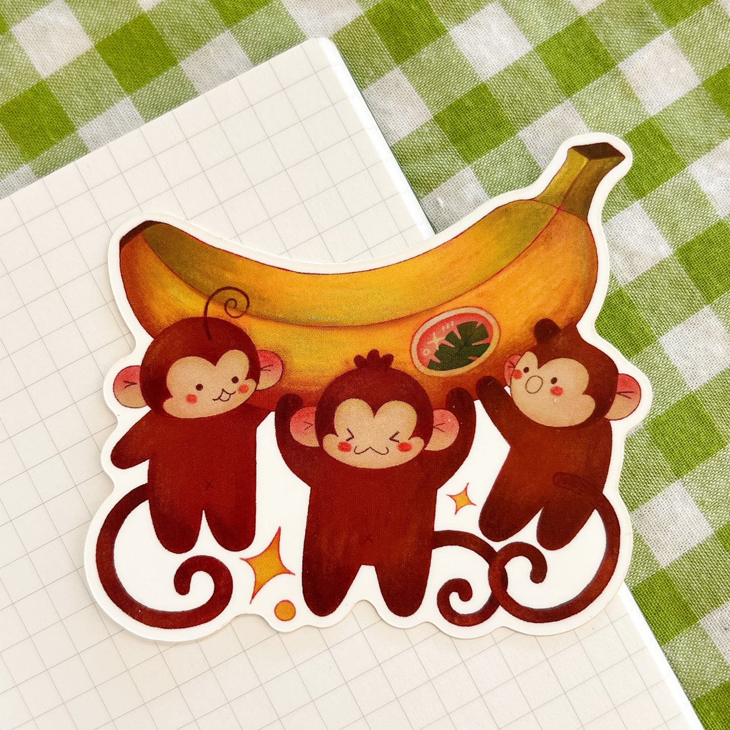 Triple Monkey Power Vinyl Sticker