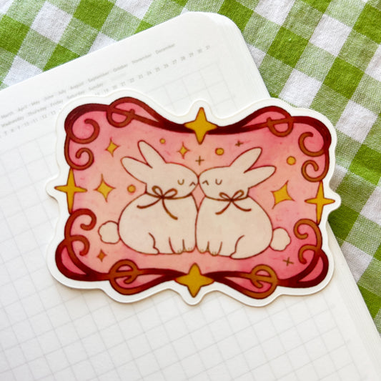 Bunnies Together Vinyl Sticker