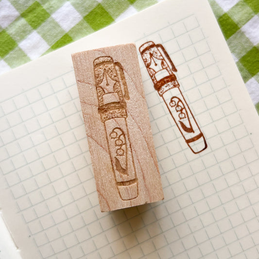Fountain Pen Wooden Stamp