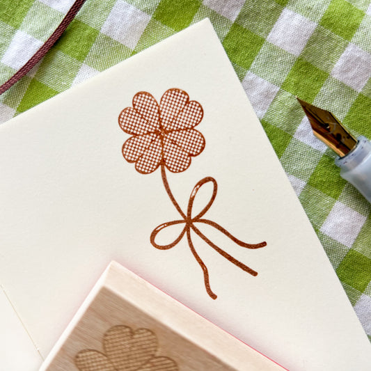 Four Leaf Clover Rubber Stamp