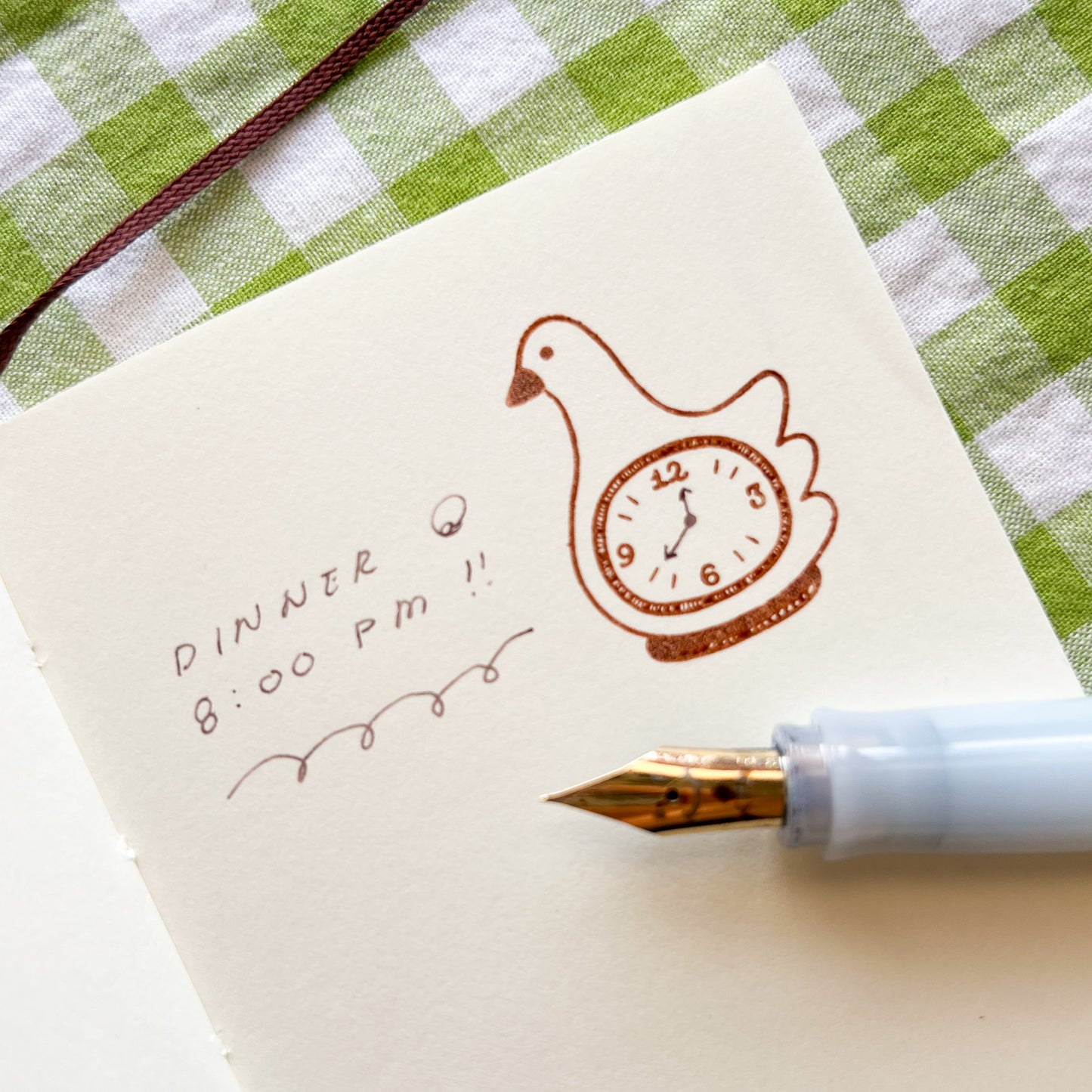 Duck Clock Wooden Stamp