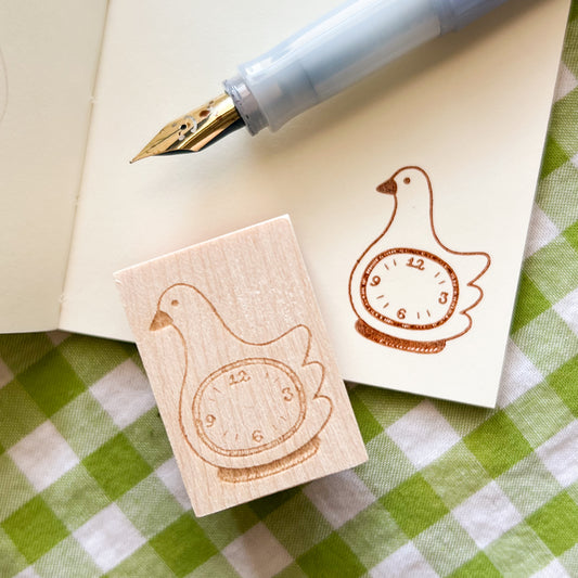 Duck Clock Wooden Stamp